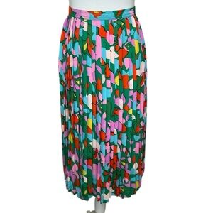 J Crew Confetti Floral Pleated Skirt Multicolor